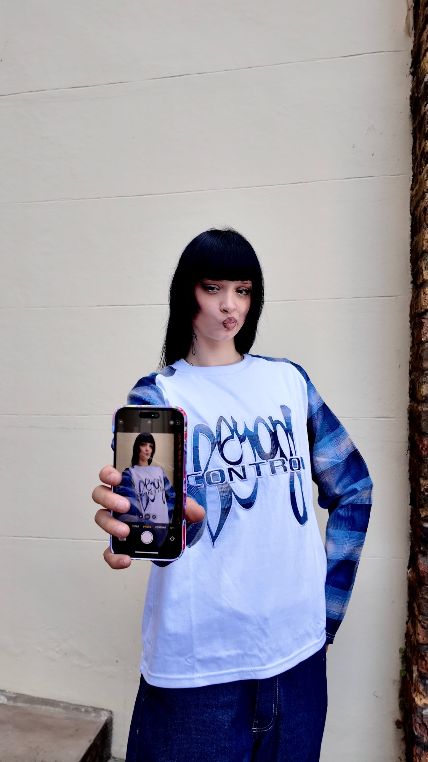WHITE FLANNEL LONGSLEEVE