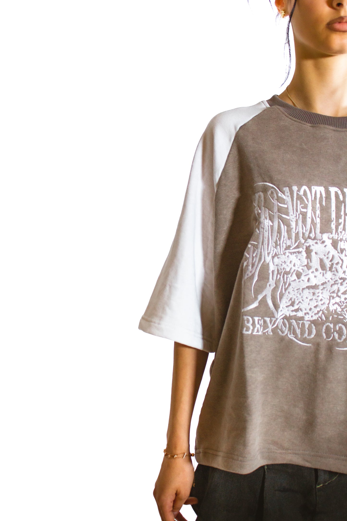 DND - GREY TRIBAL REGLAN TEE